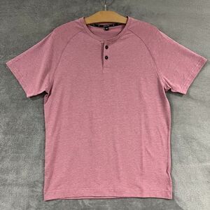 Public Rec Shirt Size Med Go-To Short Sleeve Henley Pima Cotton Maroon Red